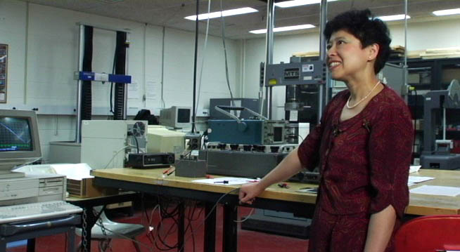Dr. Deborah Chung during filming in her lab at SUNY